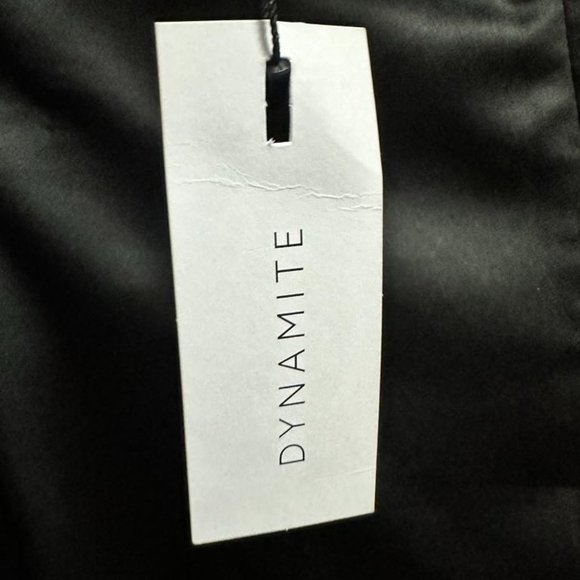 Dynamite Jet Black Mini Satin dress size XS - Picture 4 of 5